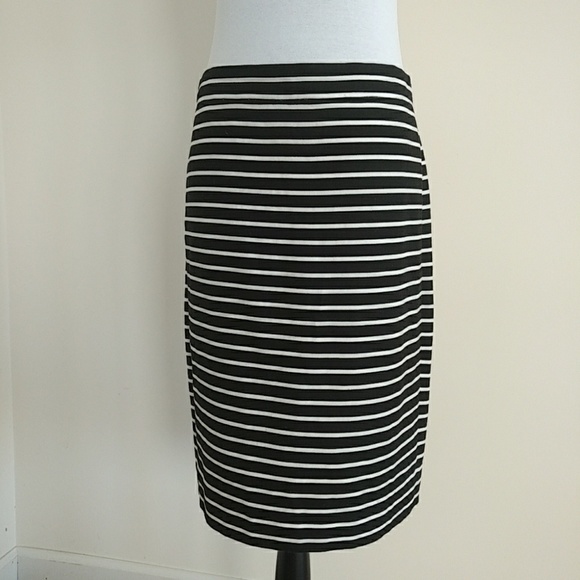 J. Crew Dresses & Skirts - J Crew Pencil Skirt Black & White Striped